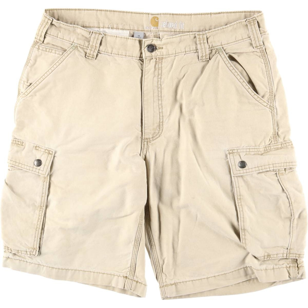 Carhartt Relaxed Fit Duck Cargo Shorts, Men's, W37 cotton Beige type Vintage Second Hand
