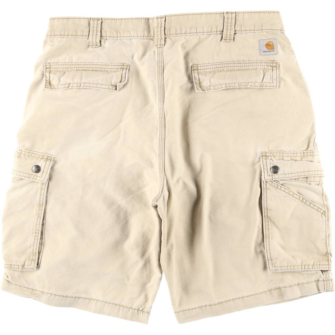 Carhartt Relaxed Fit Duck Cargo Shorts, Men's, W37 cotton Beige type Vintage Second Hand
