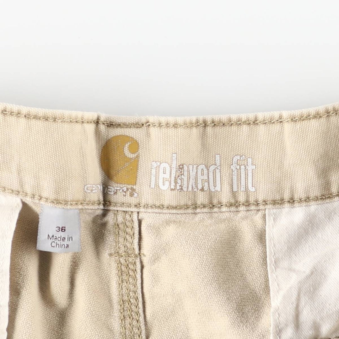 Carhartt Relaxed Fit Duck Cargo Shorts, Men's, W37 cotton Beige type Vintage Second Hand