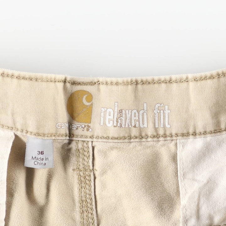 Carhartt Relaxed Fit Duck Cargo Shorts, Men's, W37 cotton Beige type Vintage Second Hand