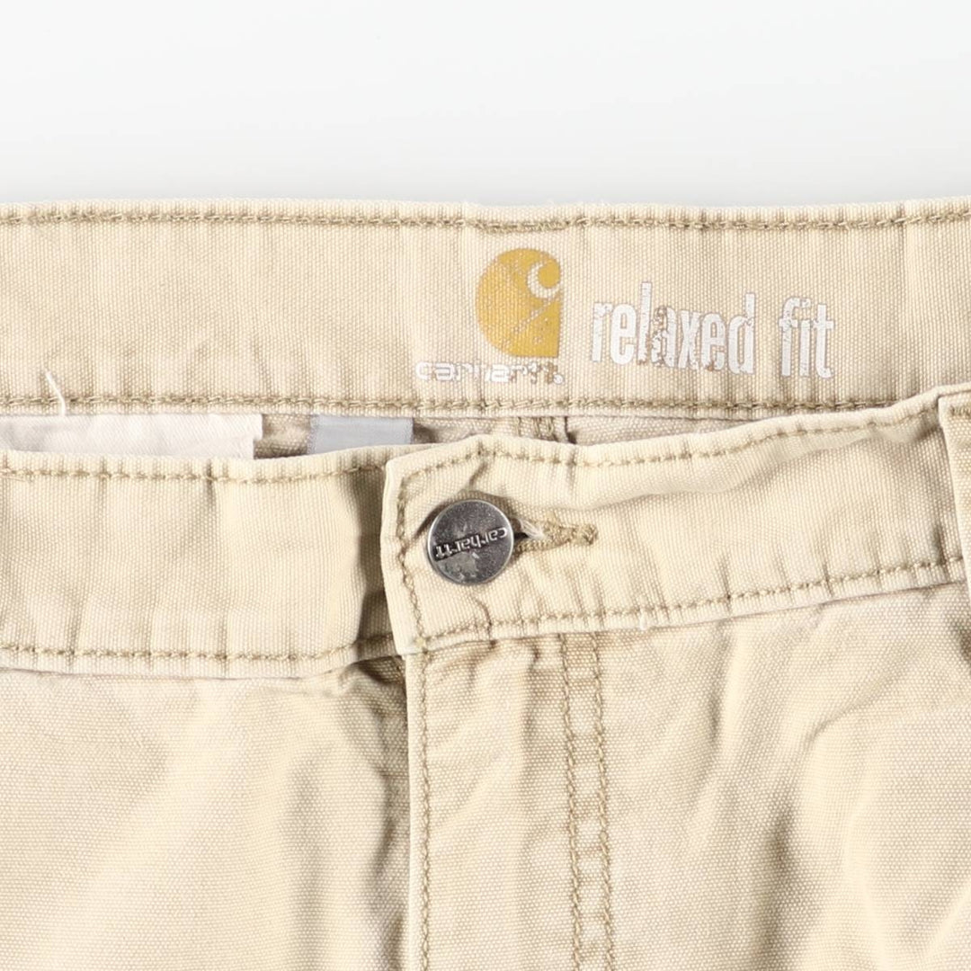 Carhartt Relaxed Fit Duck Cargo Shorts, Men's, W37 cotton Beige type Vintage Second Hand