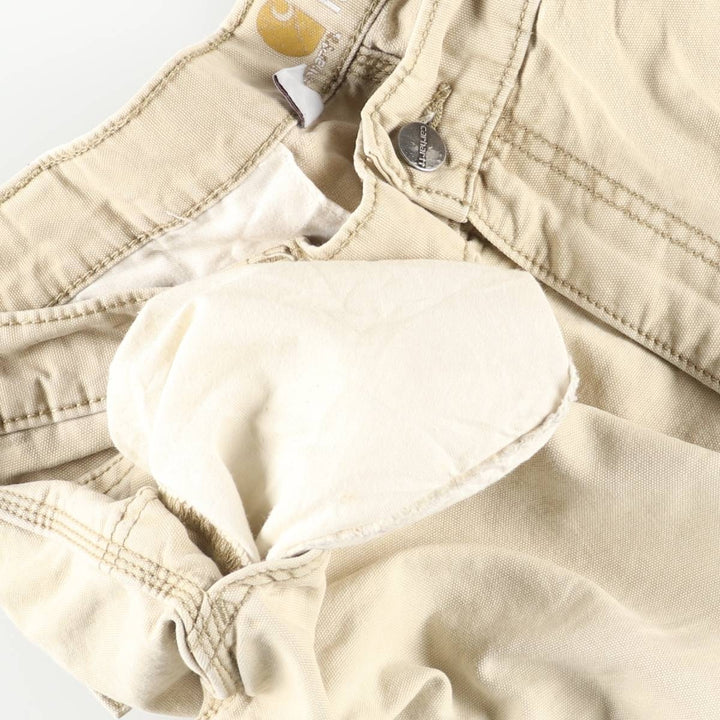 Carhartt Relaxed Fit Duck Cargo Shorts, Men's, W37 cotton Beige type Vintage Second Hand