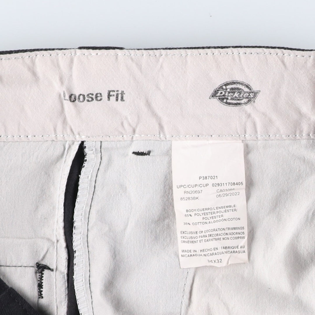 Dickies Loose Fit Work Pants, Men's, Size 36 polyester black type Vintage Second Hand