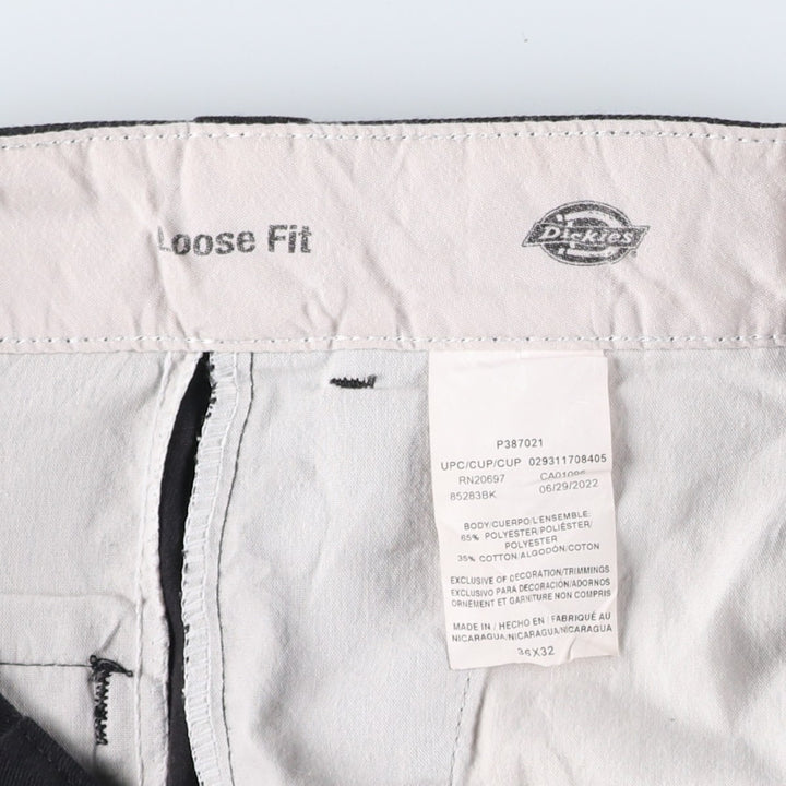 Dickies Loose Fit Work Pants, Men's, Size 36 polyester black type Vintage Second Hand