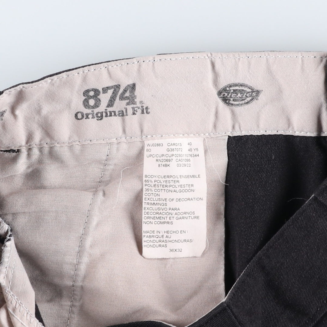 Dickies 874 Original Fit Work Pants, Men's, Size W35 polyester black type Vintage Second Hand