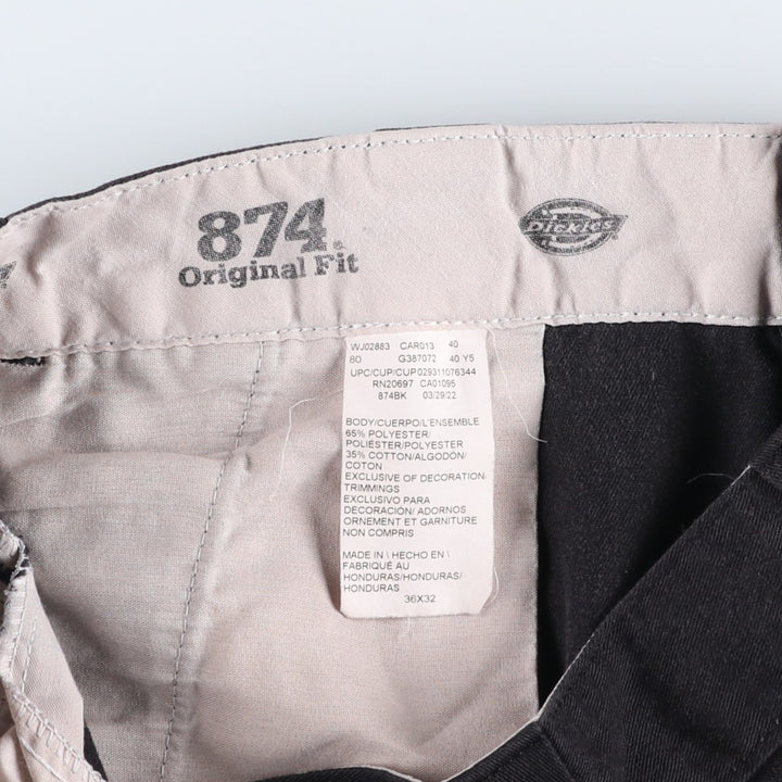 Dickies 874 Original Fit Work Pants, Men's, Size W35 polyester black type Vintage Second Hand