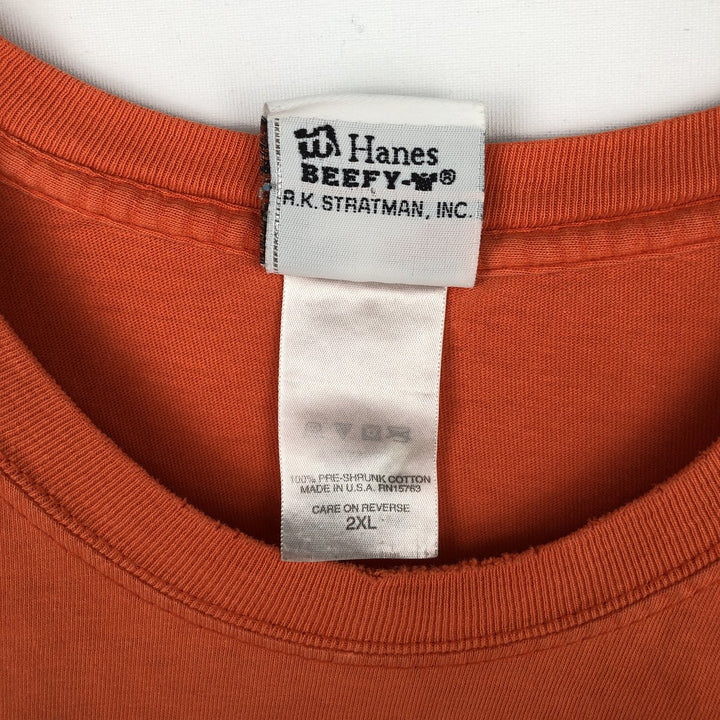 00'S Harley-Davidson Motorcycle Bike T-shirt Made in USA Men's XXL cotton orange type Vintage Second Hand