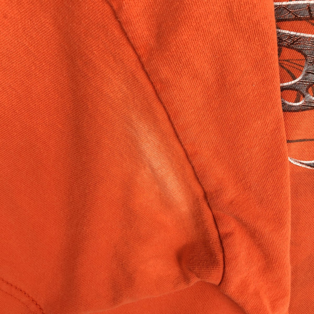 00'S Harley-Davidson Motorcycle Bike T-shirt Made in USA Men's XXL cotton orange type Vintage Second Hand