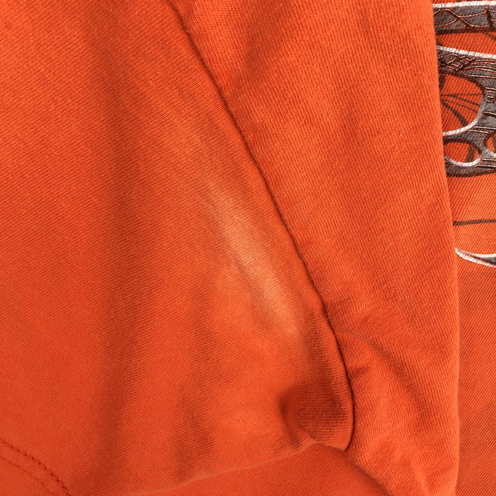 00'S Harley-Davidson Motorcycle Bike T-shirt Made in USA Men's XXL cotton orange type Vintage Second Hand