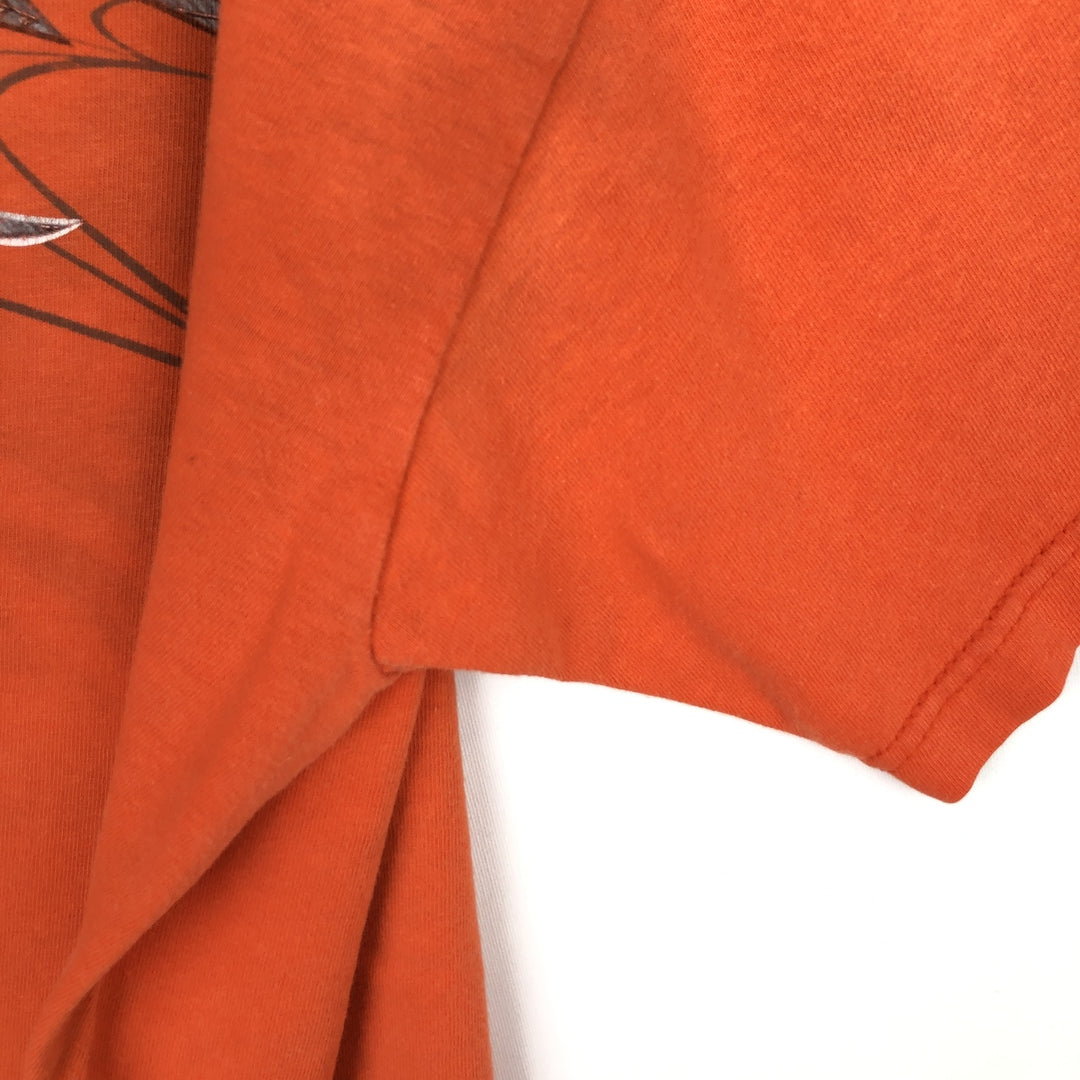 00'S Harley-Davidson Motorcycle Bike T-shirt Made in USA Men's XXL cotton orange type Vintage Second Hand