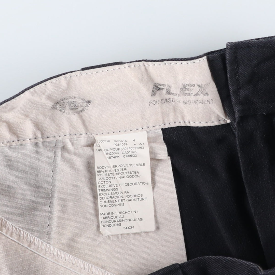 Dickies 874 FLEX ORIGINAL FIT Work Pants, Men's, Size 34 (approx.) polyester black type Vintage Second Hand
