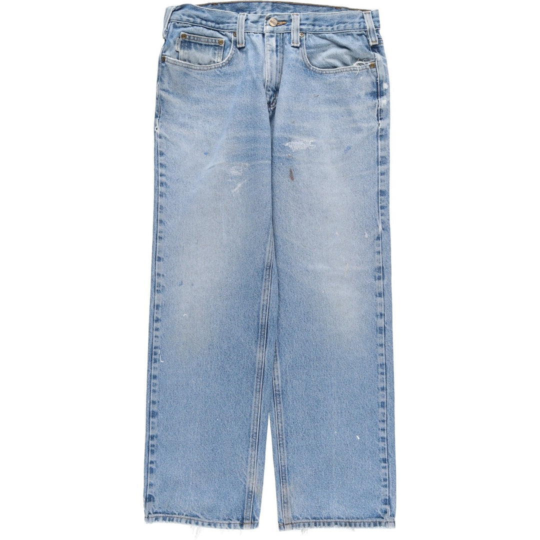 Carhartt Relaxed Fit Tapered Denim Pants for Men, W33 equivalent cotton blue type Vintage Second Hand