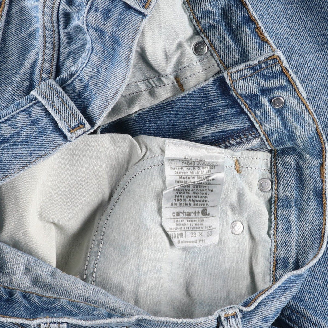 Carhartt Relaxed Fit Tapered Denim Pants for Men, W33 equivalent cotton blue type Vintage Second Hand