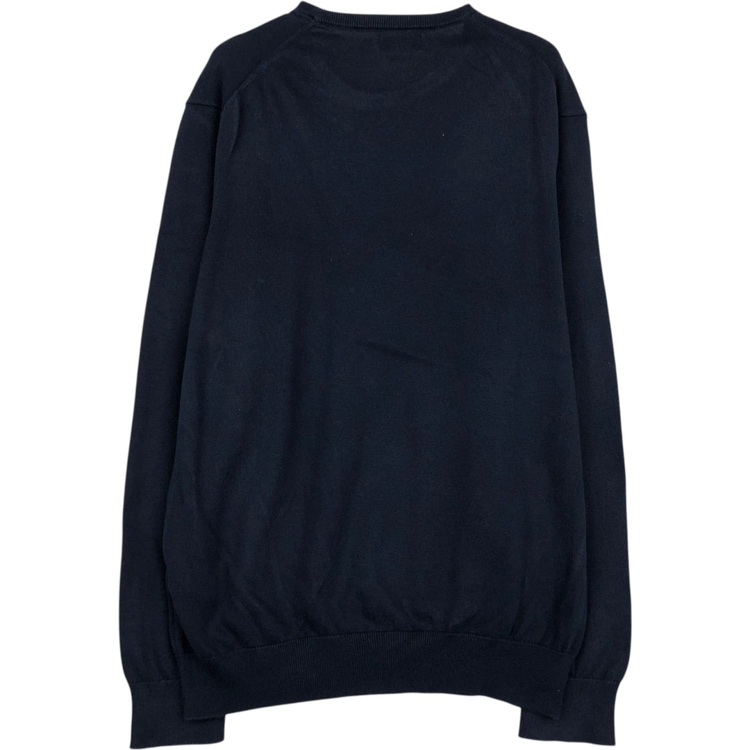 Ralph Lauren POLO RALPH LAUREN Cotton Knit Sweater Men's Size L Pima Cotton navy blue type Vintage Second Hand