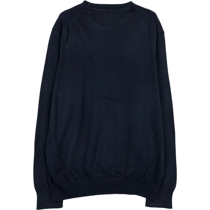 Ralph Lauren POLO RALPH LAUREN Cotton Knit Sweater Men's Size L Pima Cotton navy blue type Vintage Second Hand