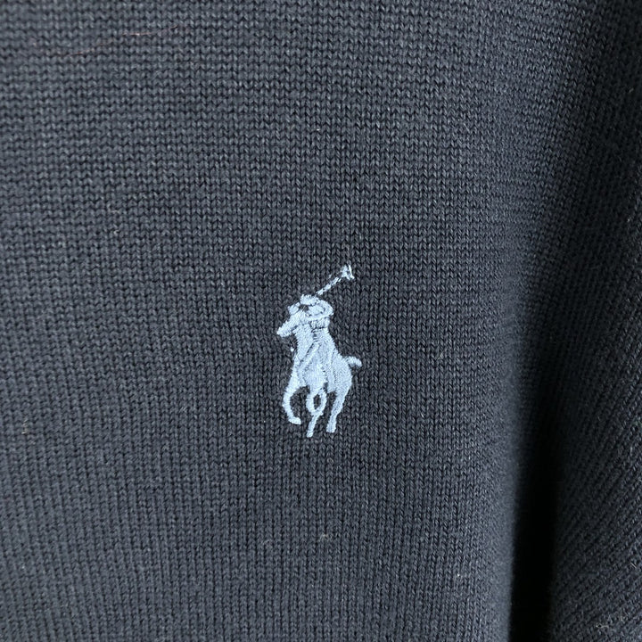 Ralph Lauren POLO RALPH LAUREN Cotton Knit Sweater Men's Size L Pima Cotton navy blue type Vintage Second Hand