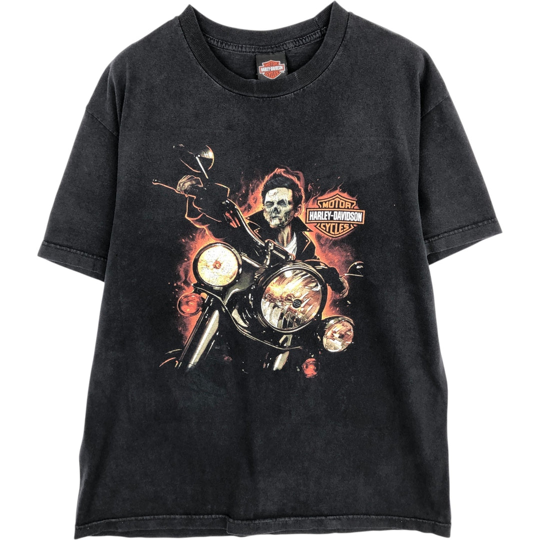 Harley-Davidson Motorcycle Bike T-shirt, Men's Size L cotton black type Vintage Second Hand