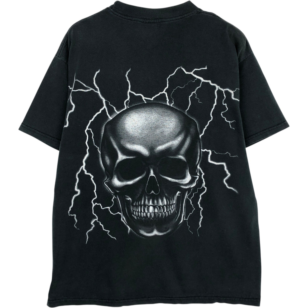 90'S TRAU and LOEVNER TNT Skull Pattern Dragon Print T-Shirt Men's Size L (approx.) Vintage cotton black type Vintage Second Hand