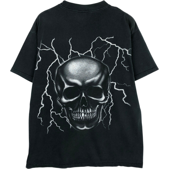 90'S TRAU and LOEVNER TNT Skull Pattern Dragon Print T-Shirt Men's Size L (approx.) Vintage cotton black type Vintage Second Hand