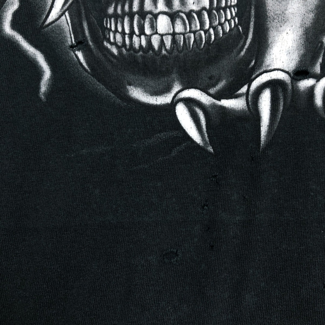 90'S TRAU and LOEVNER TNT Skull Pattern Dragon Print T-Shirt Men's Size L (approx.) Vintage cotton black type Vintage Second Hand