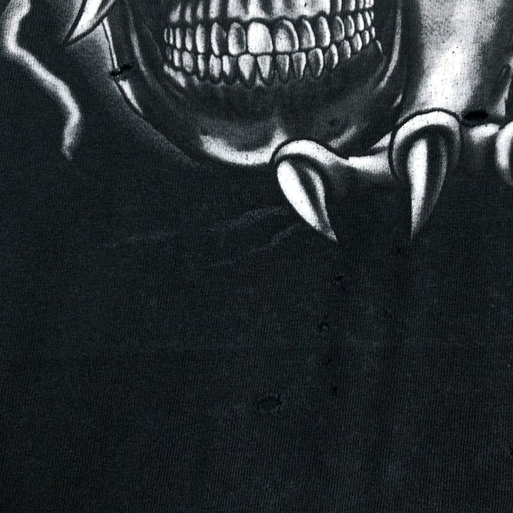 90'S TRAU and LOEVNER TNT Skull Pattern Dragon Print T-Shirt Men's Size L (approx.) Vintage cotton black type Vintage Second Hand