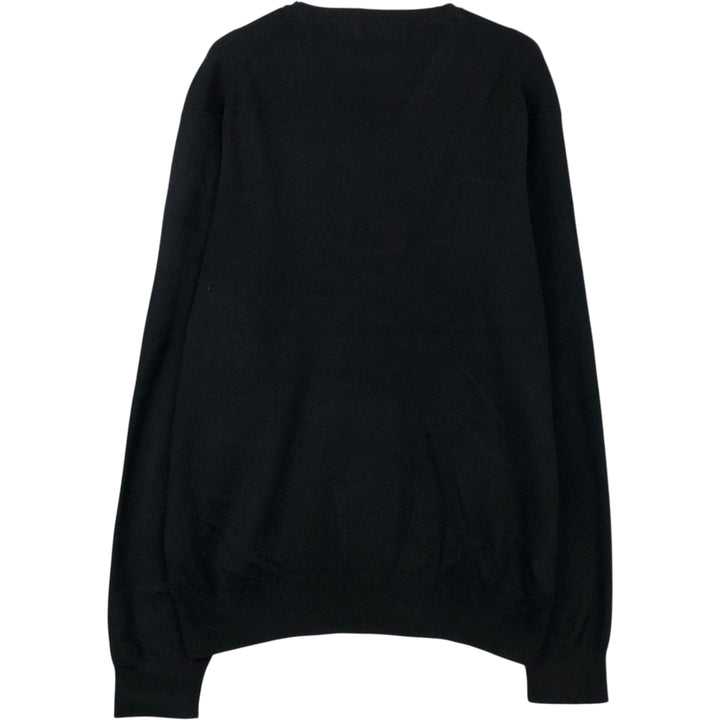 Ralph Lauren POLO RALPH LAUREN V-neck Pima cotton knit sweater, men's size L Pima Cotton black type Vintage Second Hand