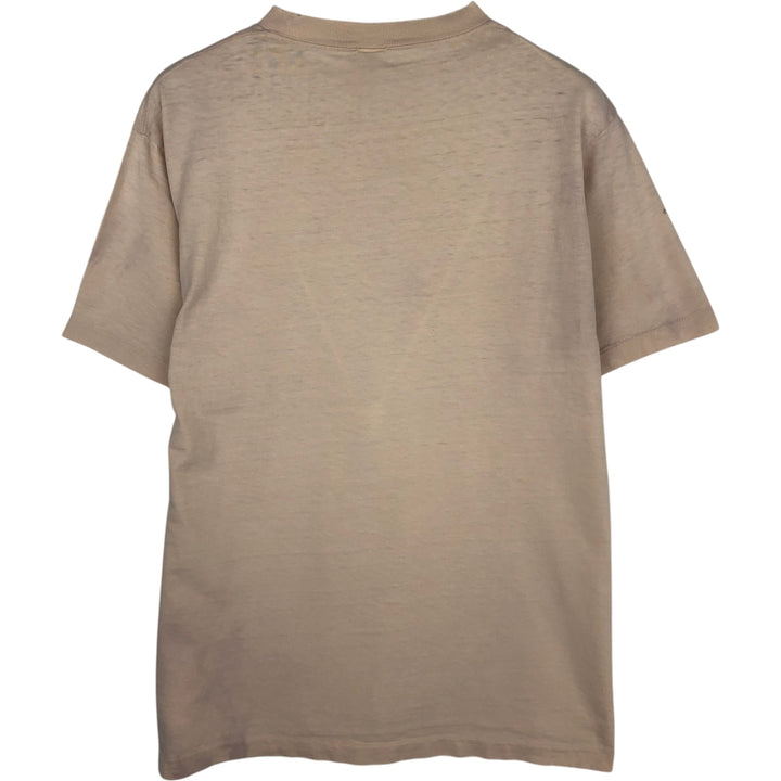 Town Craft Fish Print Animal T-Shirt, Made in USA, Men's Size L cotton unbleached Vintage Second Hand