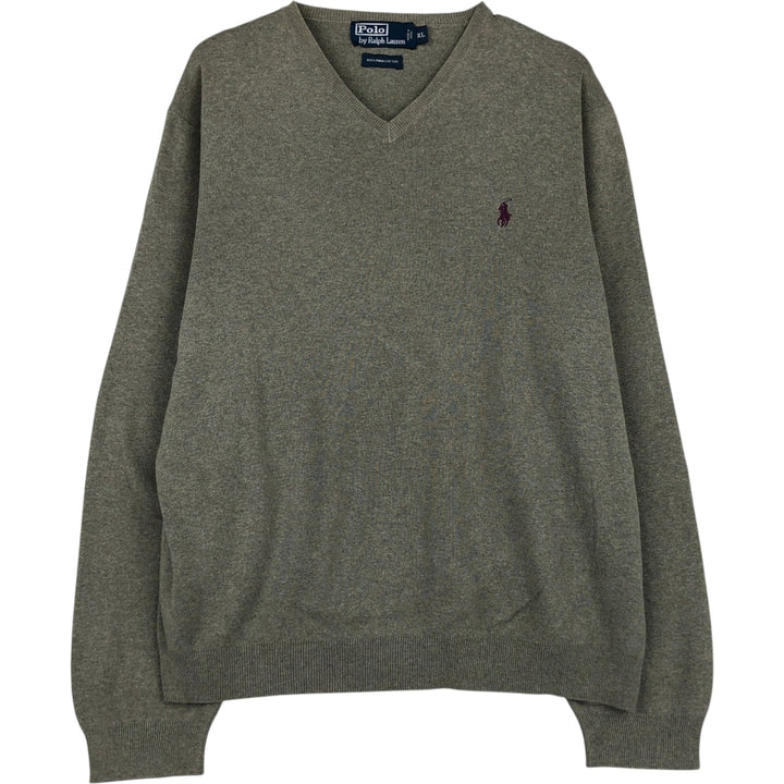Ralph Lauren POLO by Ralph Lauren Cotton Knit Sweater Men's XL Supima Cotton gray type Vintage Second Hand