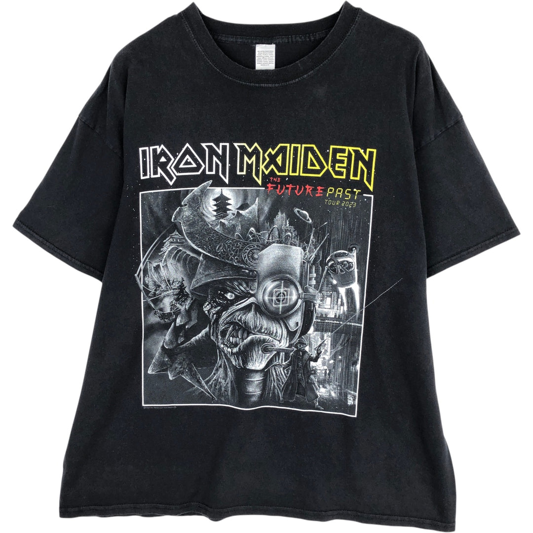 IRON MAIDEN Iron Maiden Band T-shirt Band T Men's XL size cotton black type Vintage Second Hand