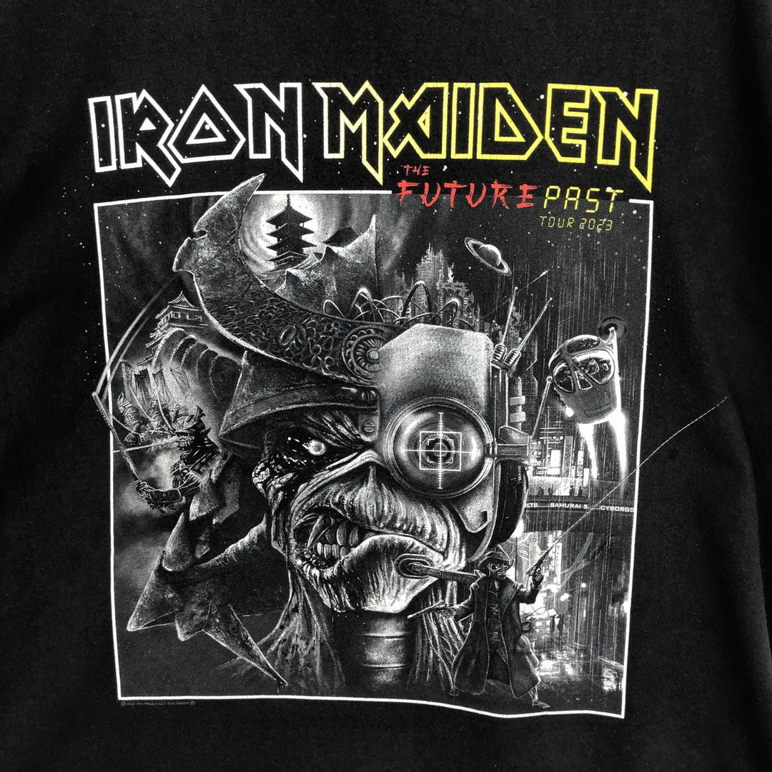 IRON MAIDEN Iron Maiden Band T-shirt Band T Men's XL size cotton black type Vintage Second Hand