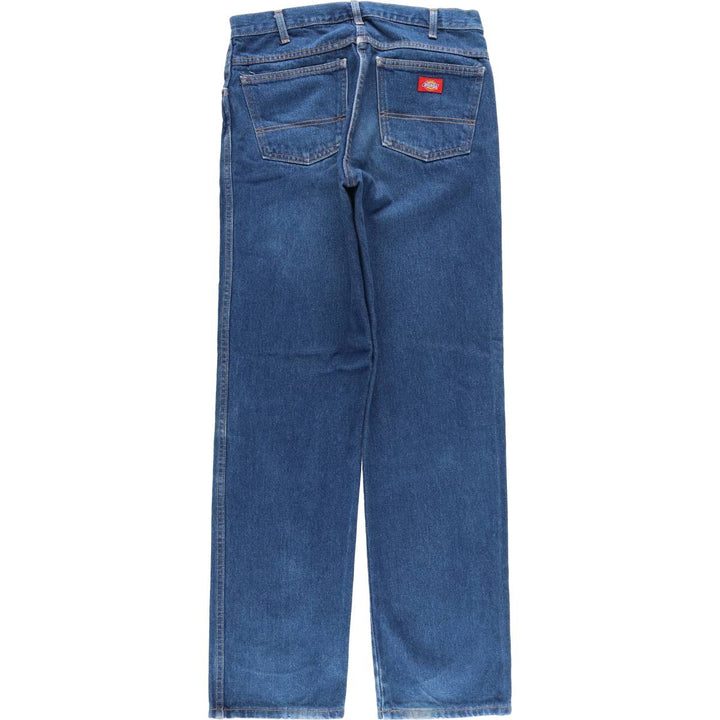 Dickies logo patch straight denim pants, men's size W34 cotton blue type Vintage Second Hand