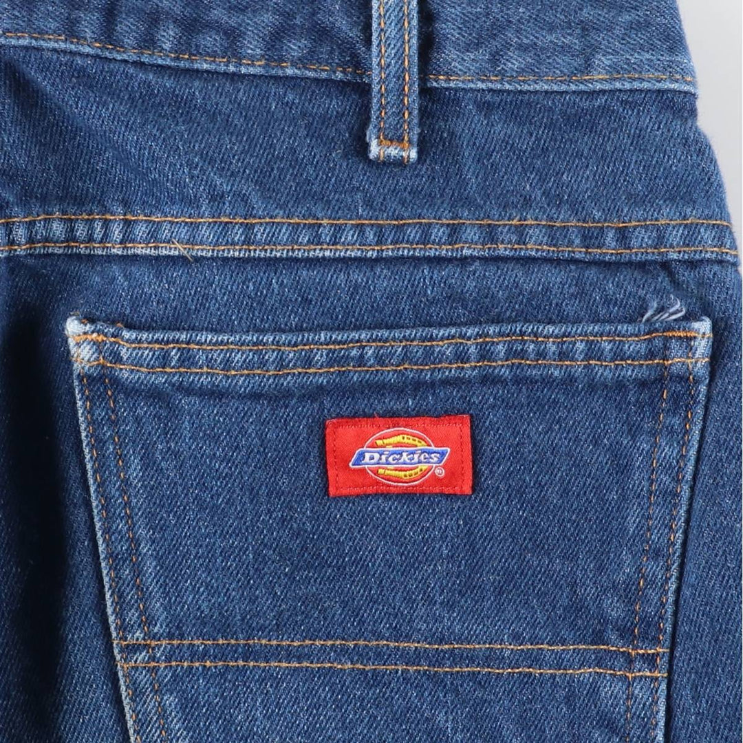 Dickies logo patch straight denim pants, men's size W34 cotton blue type Vintage Second Hand
