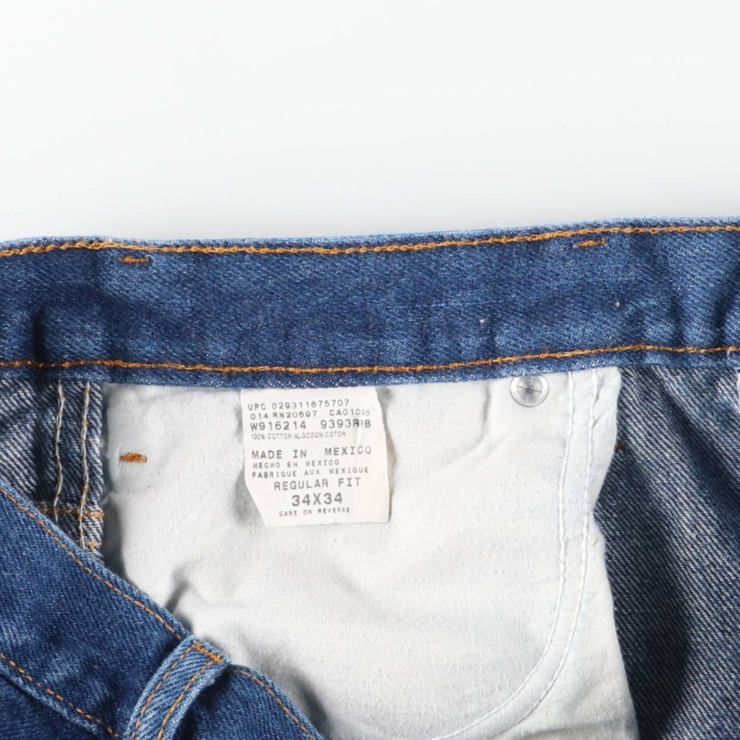 Dickies logo patch straight denim pants, men's size W34 cotton blue type Vintage Second Hand