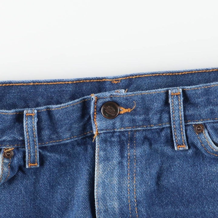 Dickies logo patch straight denim pants, men's size W34 cotton blue type Vintage Second Hand