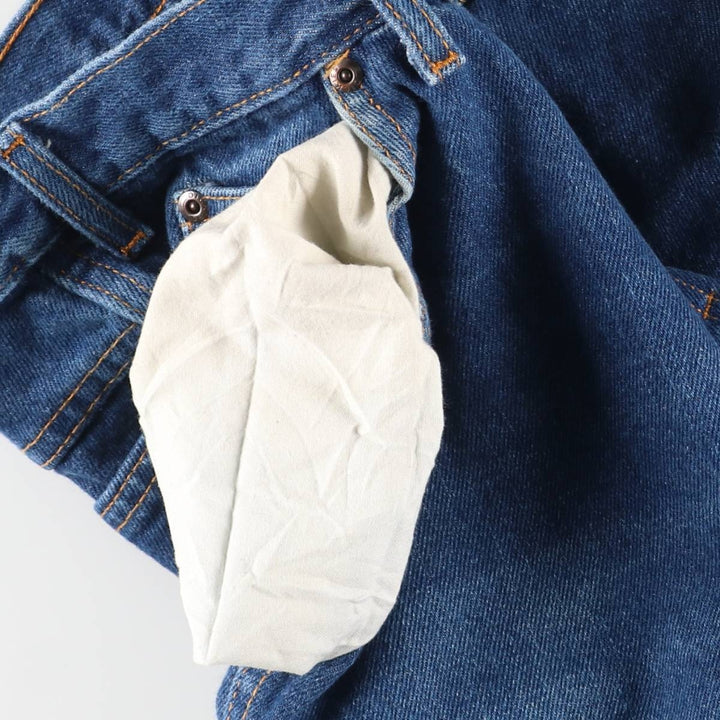 Dickies logo patch straight denim pants, men's size W34 cotton blue type Vintage Second Hand