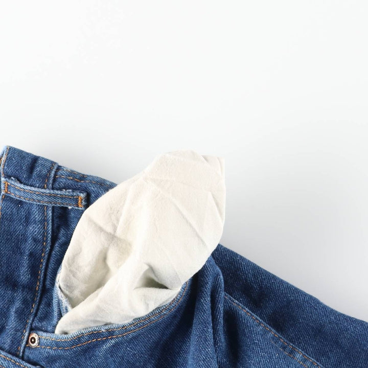 Dickies logo patch straight denim pants, men's size W34 cotton blue type Vintage Second Hand