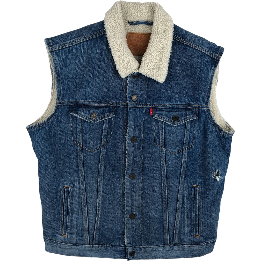 Levi's denim boa vest, men's size L unclear blue type Vintage Second Hand