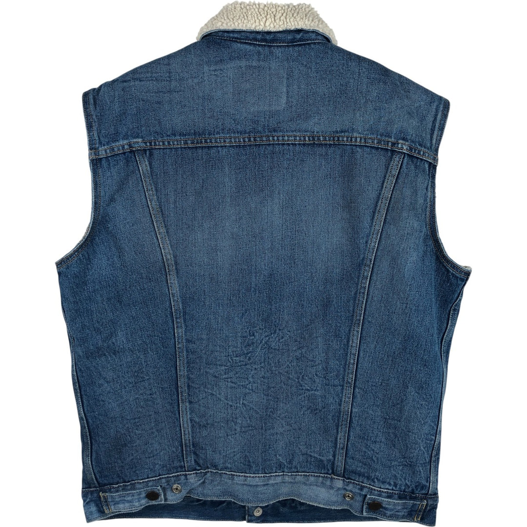 Levi's denim boa vest, men's size L unclear blue type Vintage Second Hand