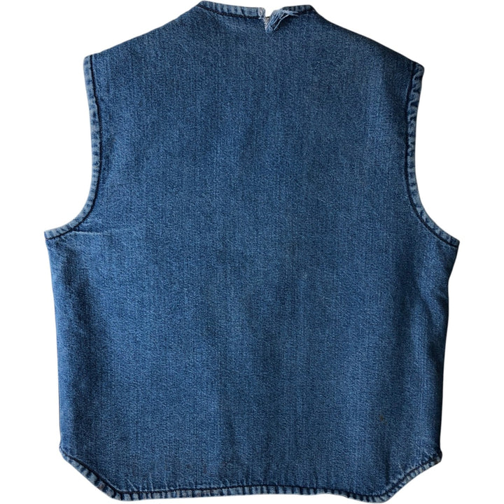 Vintage 1980'S Come on Strong denim boa vest, size M, men's unclear blue type Vintage Second Hand