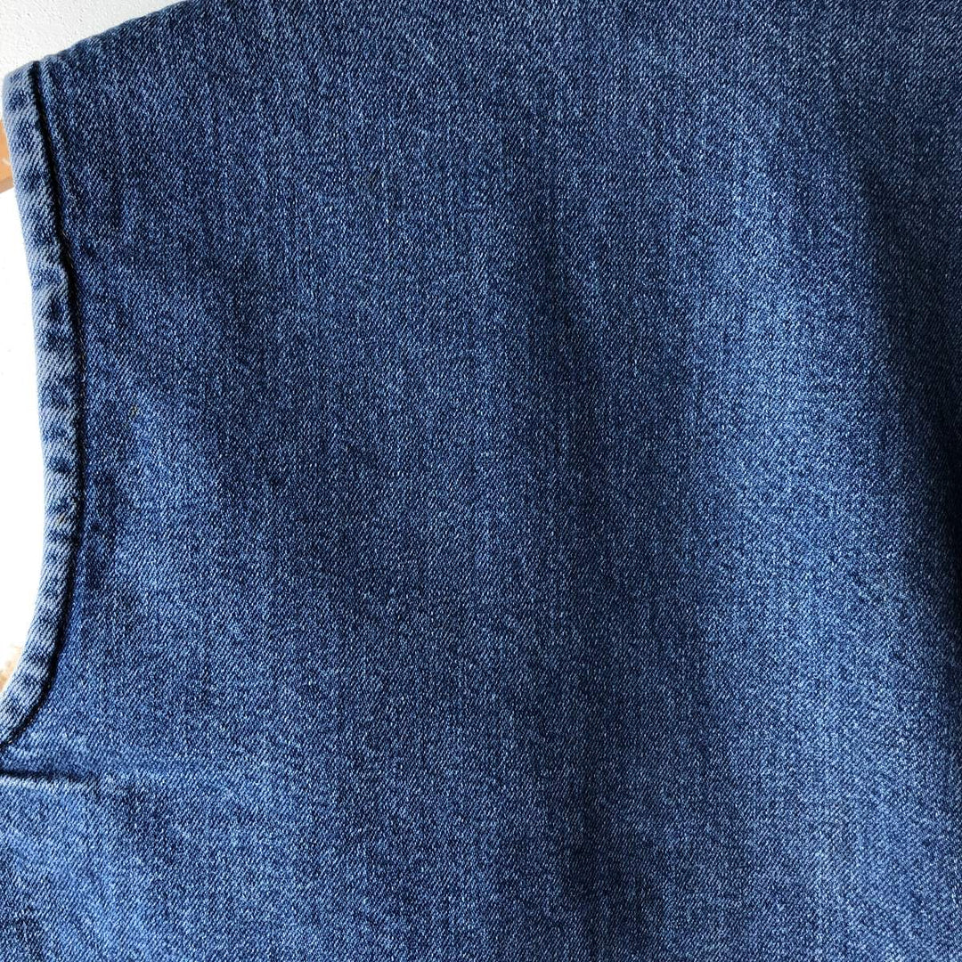 Vintage 1980'S Come on Strong denim boa vest, size M, men's unclear blue type Vintage Second Hand