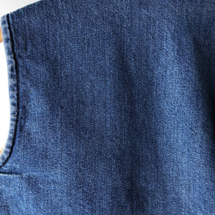 Vintage 1980'S Come on Strong denim boa vest, size M, men's unclear blue type Vintage Second Hand