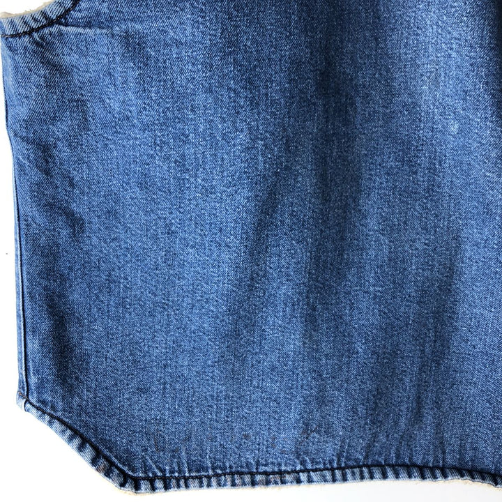 Vintage 1980'S Come on Strong denim boa vest, size M, men's unclear blue type Vintage Second Hand