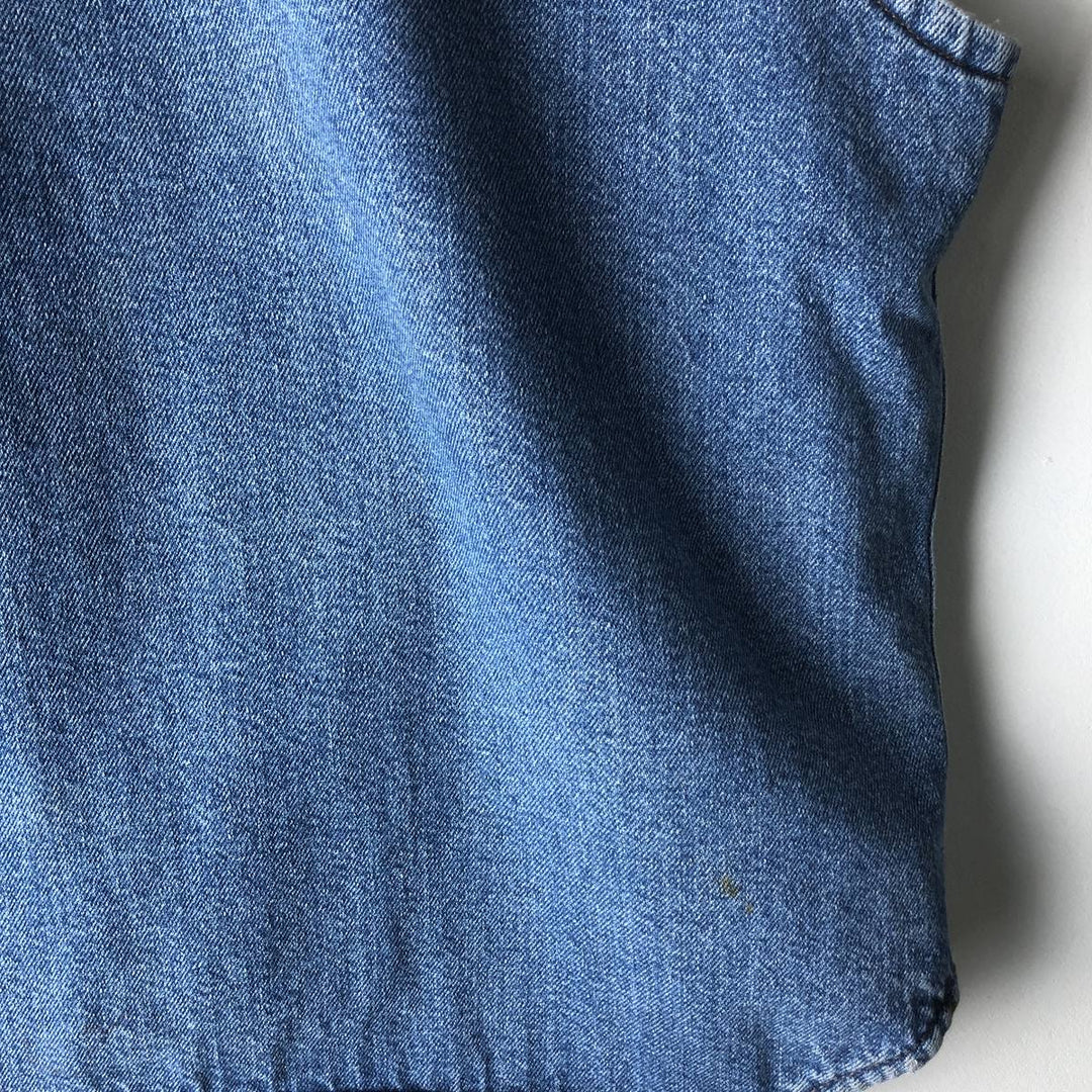 Vintage 1980'S Come on Strong denim boa vest, size M, men's unclear blue type Vintage Second Hand