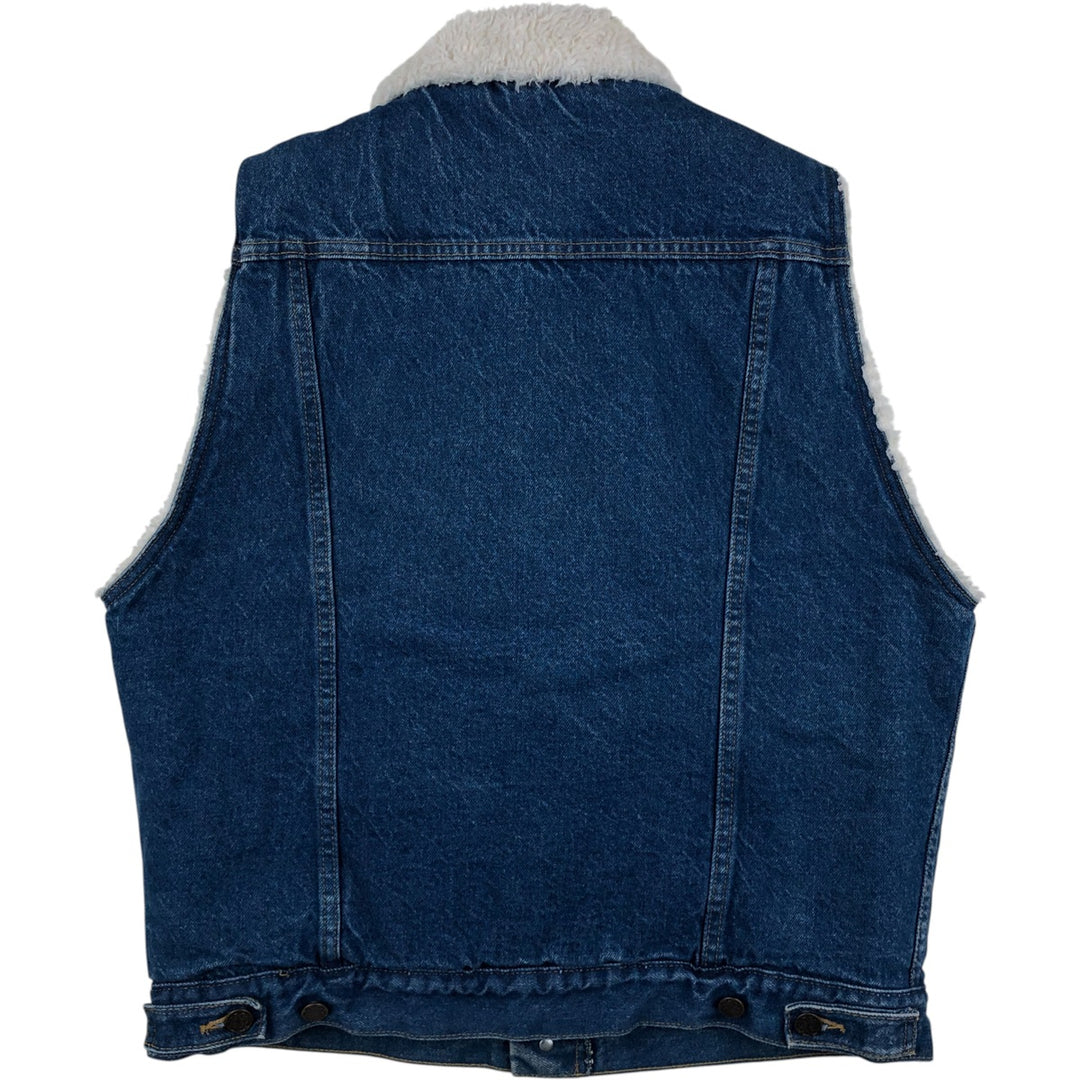 SHEPLERS Vintage Denim Boa Vest, Made in USA, Men's Size L cotton blue type Vintage Second Hand