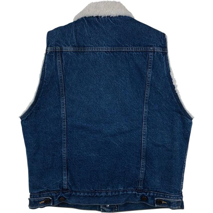 SHEPLERS Vintage Denim Boa Vest, Made in USA, Men's Size L cotton blue type Vintage Second Hand