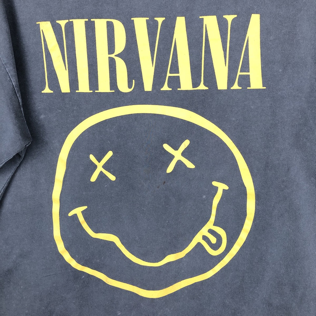 NIRVANA Nirvana Band T-shirt, Band T, Men's M size cotton Charcoal Vintage Second Hand