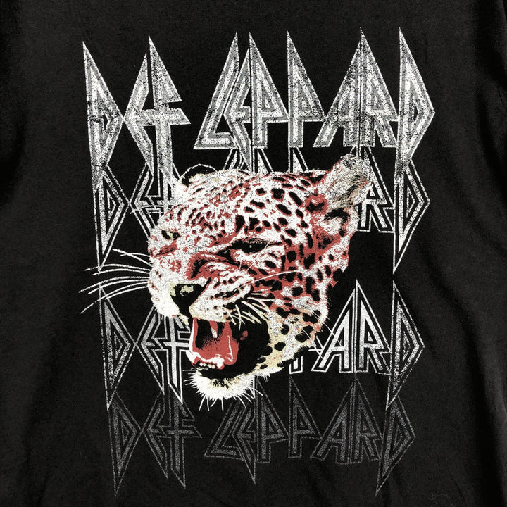 DEF LEPPARD Def Leppard Band T-shirt Band T Men's XL size cotton black type Vintage Second Hand