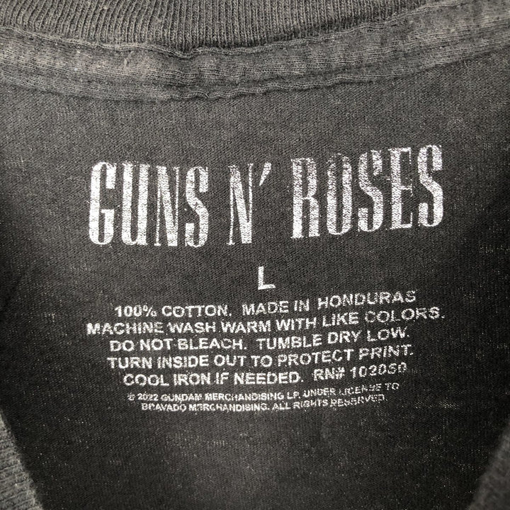 GUNS N' ROSES Guns N' Roses Band T-shirt Band T Men's L size cotton black type Vintage Second Hand