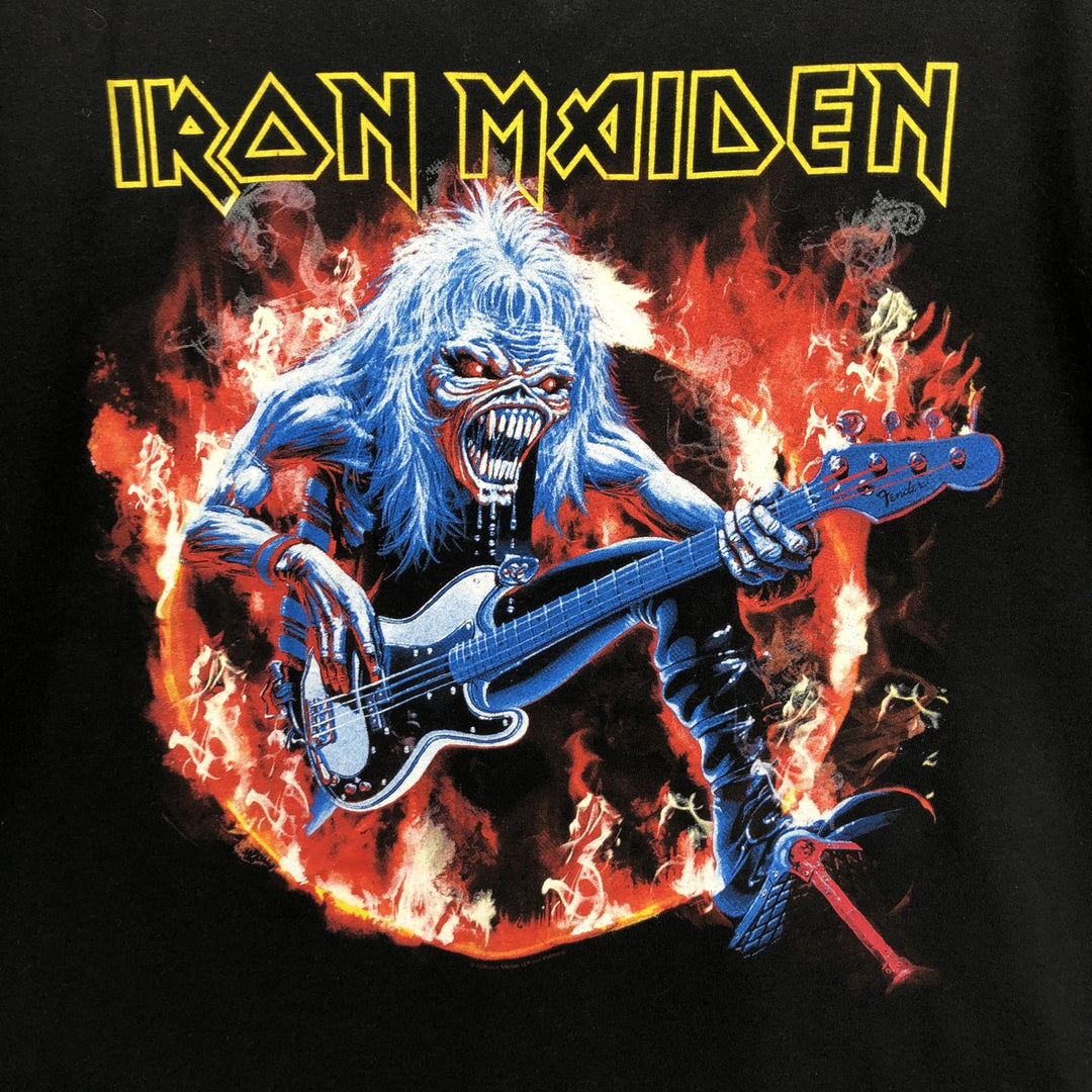 IRON MAIDEN Iron Maiden Band T-shirt Band T Men's XL size cotton black type Vintage Second Hand