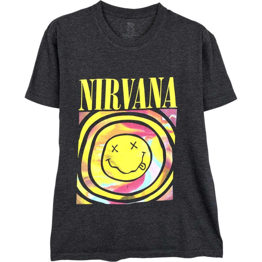 NIRVANA Nirvana Band T-shirt, Band T, Men's M size cotton Charcoal Vintage Second Hand